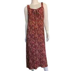 Old Navy Floral Midi Dress - Red and Pink